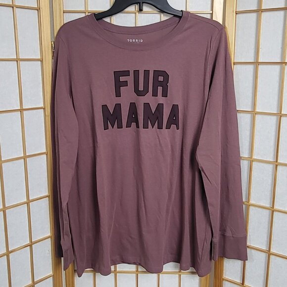 NWOT Torrid Classic Fit long-sleeve t-shirt mauve oversized Torrid size 00 or 10 - Picture 1 of 7